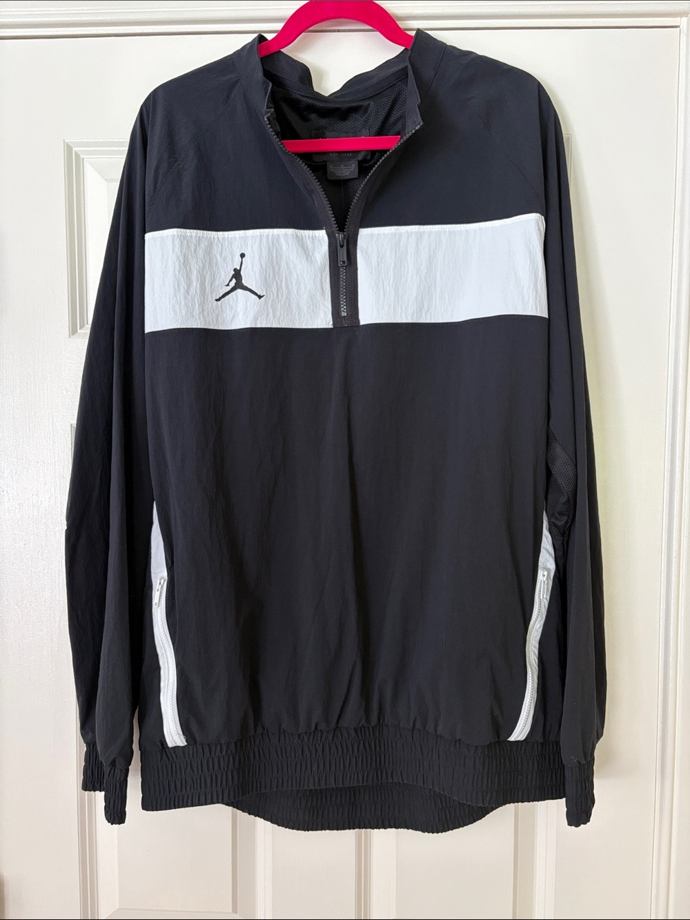 Jordan Black and White dry fit Quarter-Zip Windbreaker Pullover